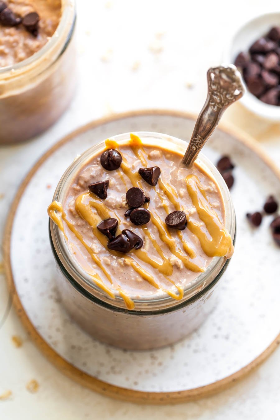 Chocolate Peanut Butter Overnight Oats - JoyFoodSunshine