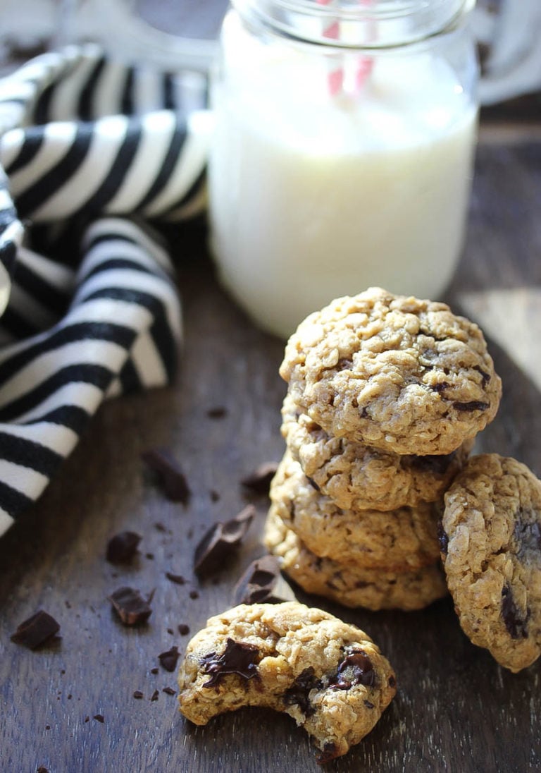Soft and Chewy Oatmeal Dark Chocolate Cookies Dishing Out Health