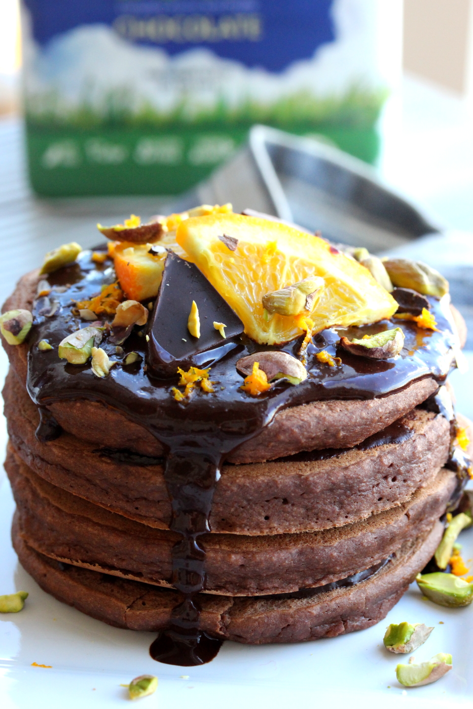 Chocolate Orange Almond Protein Pancakes - Dishing Out Health