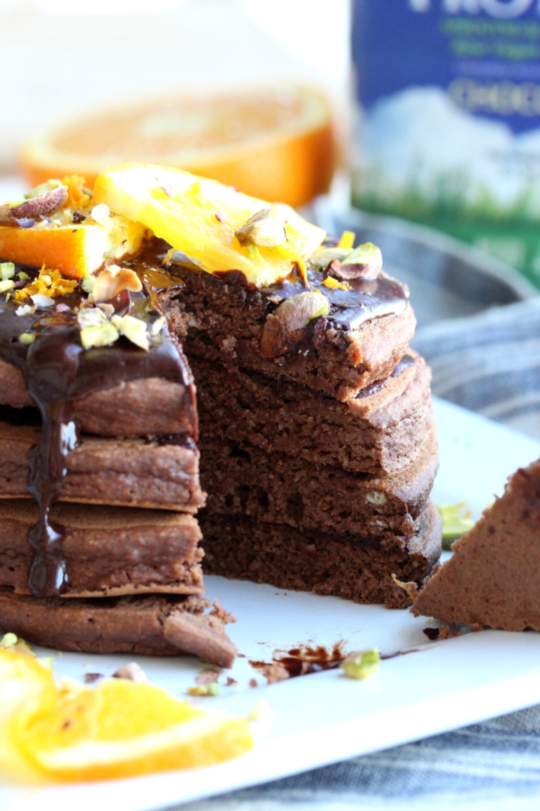 Chocolate Orange Almond Protein Pancakes Dishing Out Health