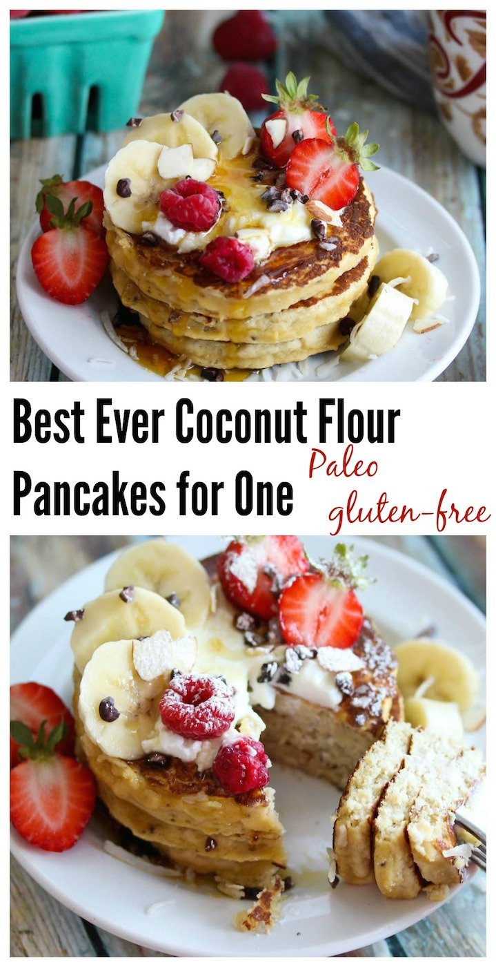 Best Ever Coconut Flour Pancakes for One (Paleo, gluten-free)