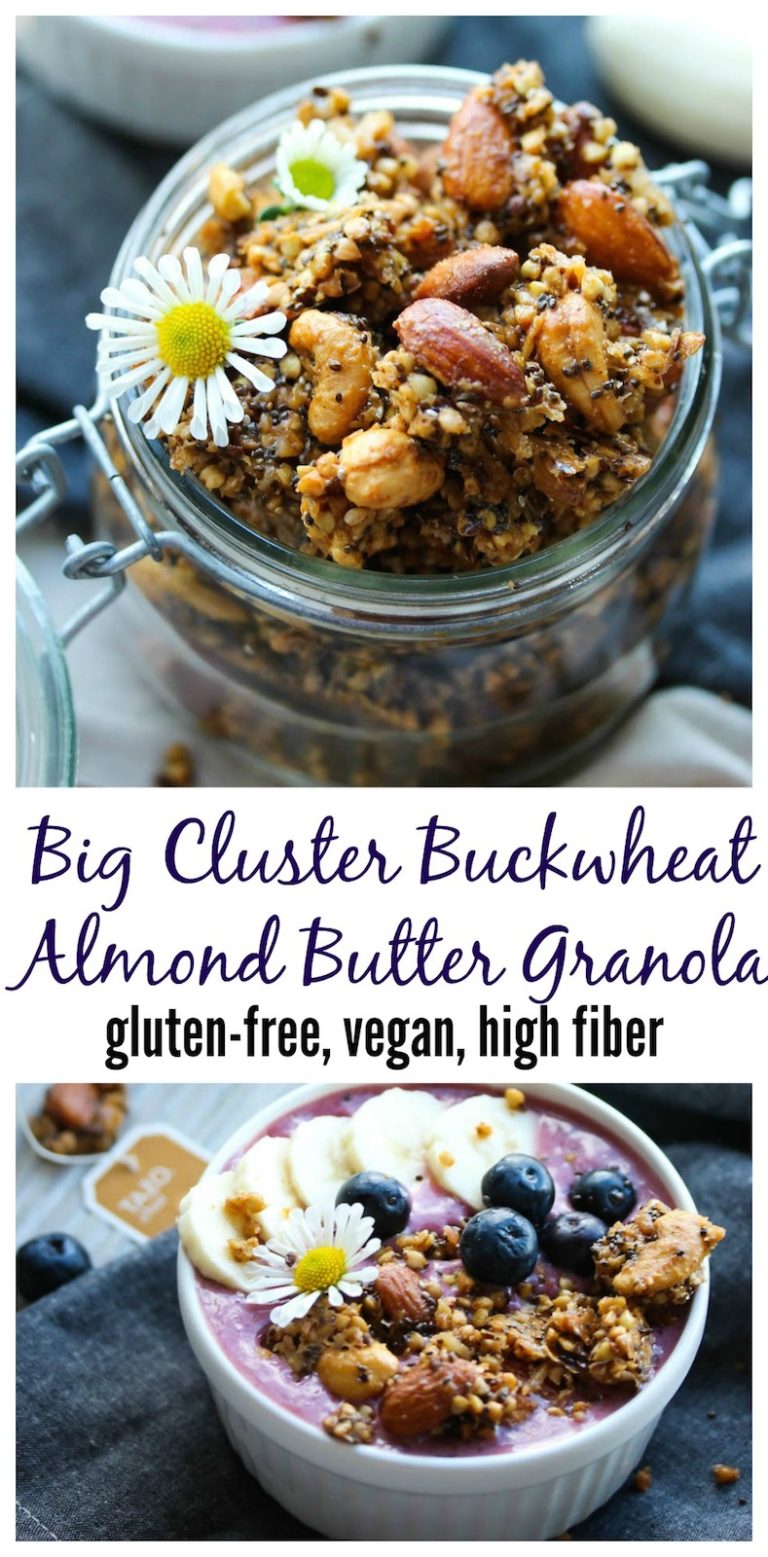 Big Cluster Buckwheat Almond Butter Granola Dishing Out Health