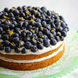 Gluten-Free Lemon Blueberry Greek Yogurt Cake