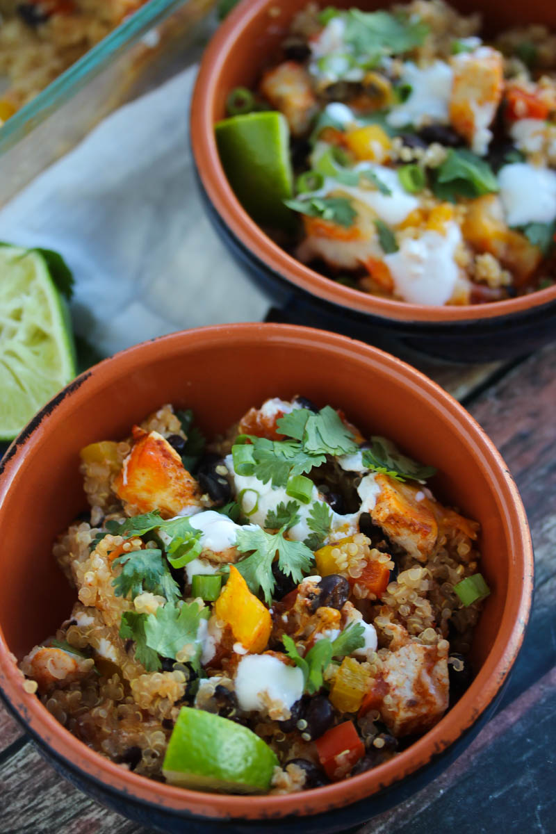 Easy Chicken Enchilada Quinoa Bake Dishing Out Health