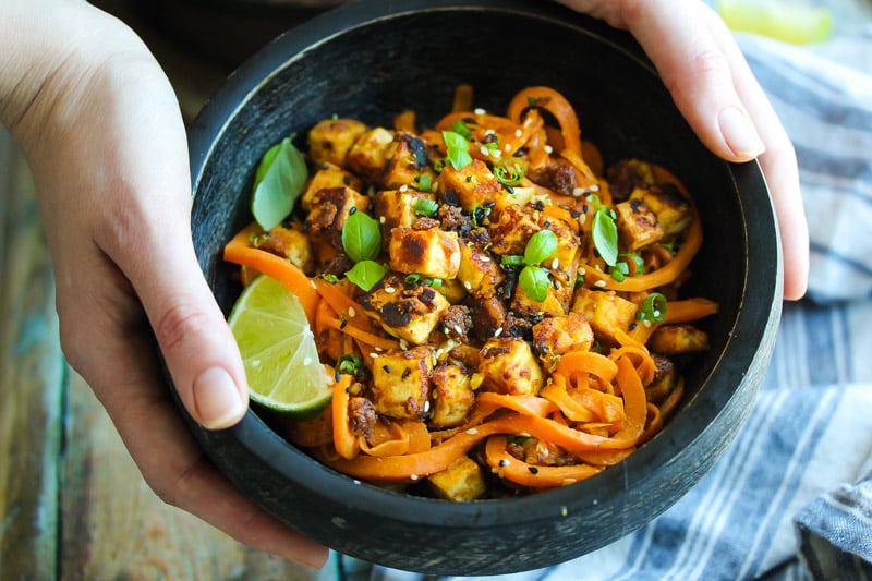 Spiralized Sweet Potato Noodles with Cashew Sauce