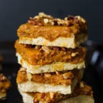 Raw Pumpkin Pie Bars (gluten free, vegan-friendly) | dishingouthealth.com