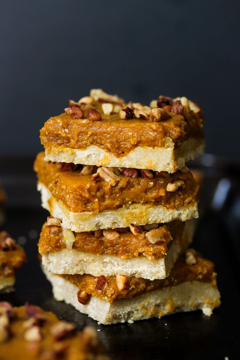 Raw Pumpkin Pie Bars Dishing Out Health