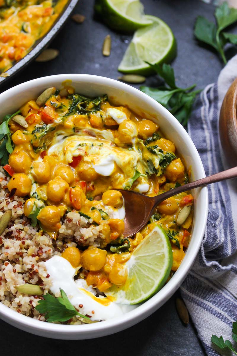 30 Minute Vegan Chickpea Curry - Dishing Out Health