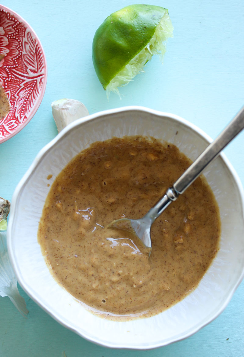 Sweet Potato Kale Salad with Almond Butter Dressing Dishing Out Health