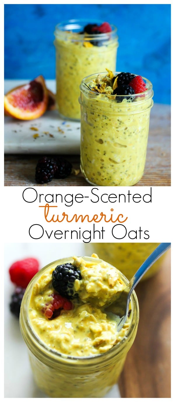 Orange-Scented Turmeric Overnight Oats | dishingouthealth.com