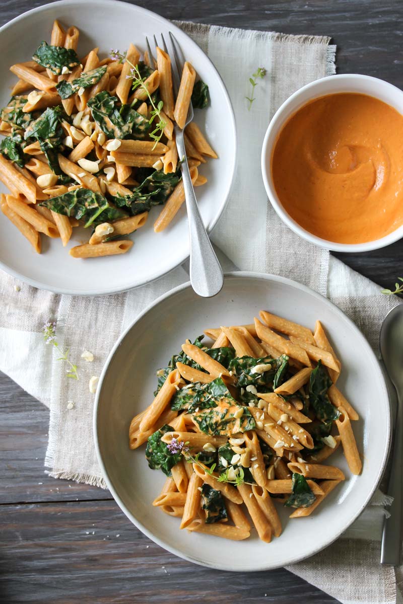 Pasta with Vegan Vodka Sauce - Dishing Out Health