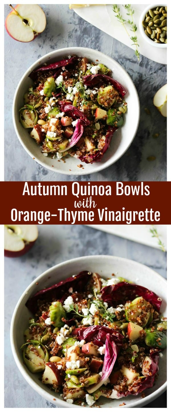 Autumn Quinoa Bowls with Orange-Thyme Vinaigrette - Dishing Out Health