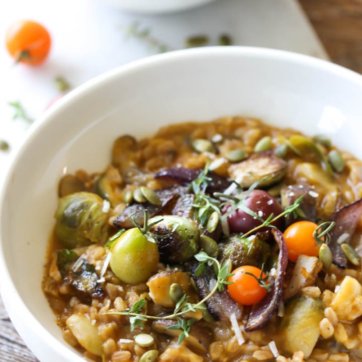 One Pot Autumn Vegetable Farrotto Dishing Out Health