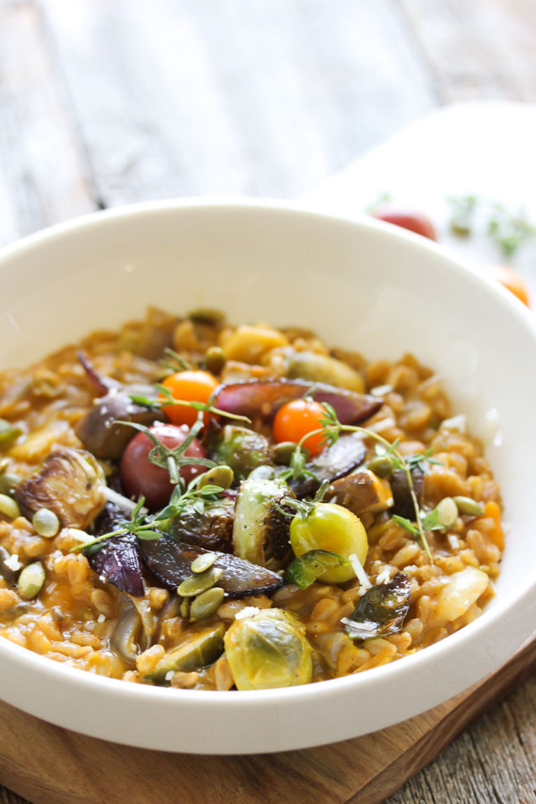 One Pot Autumn Vegetable Farrotto Dishing Out Health