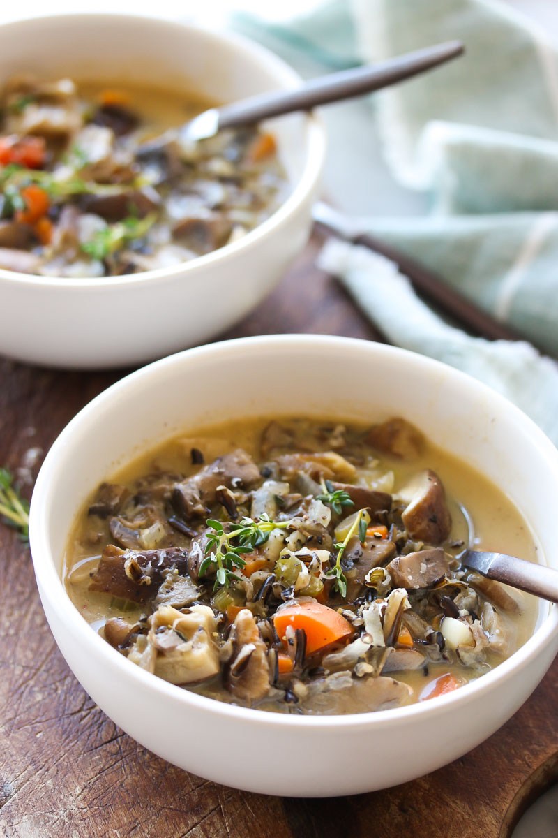 Wild Rice and Mixed Mushroom Soup | Dishing Out Health