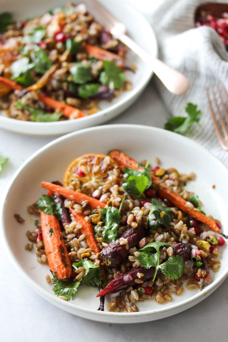 CorianderCarrot Grain Bowls with CilantroHoney Dressing Dishing Out