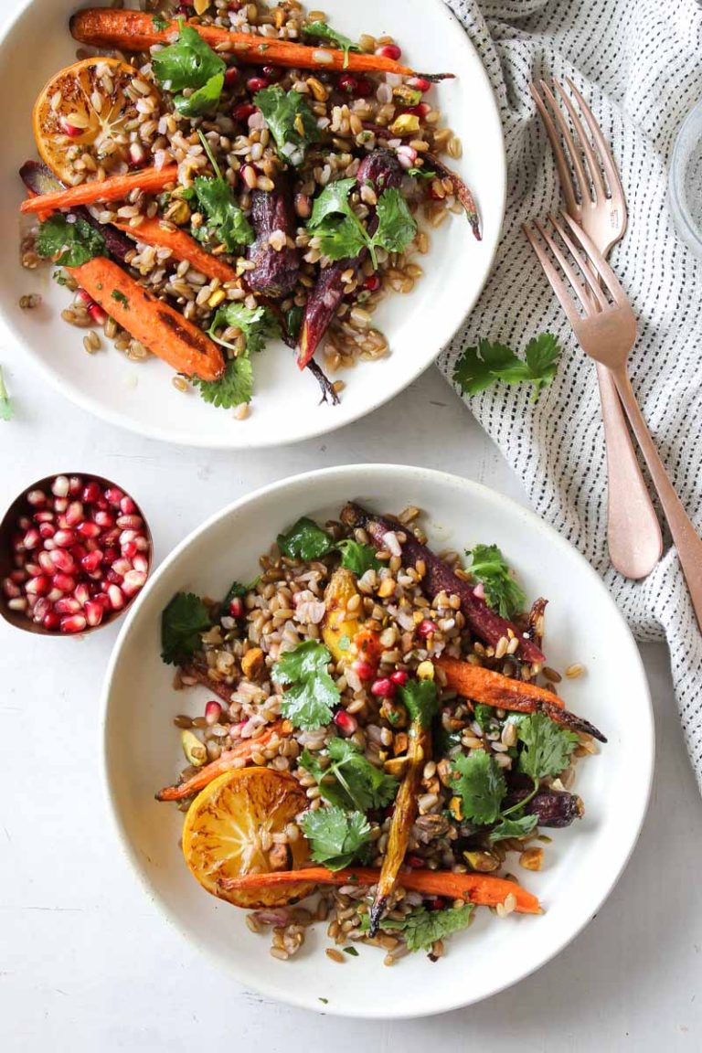 CorianderCarrot Grain Bowls with CilantroHoney Dressing Dishing Out