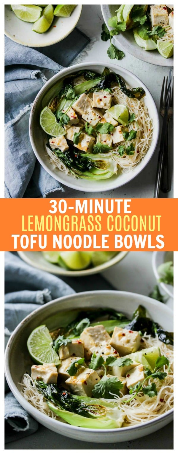 30-Minute Lemongrass Coconut Tofu Noodle Bowls