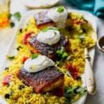 Crispy Salmon with Indian Spices and Jeweled Rice