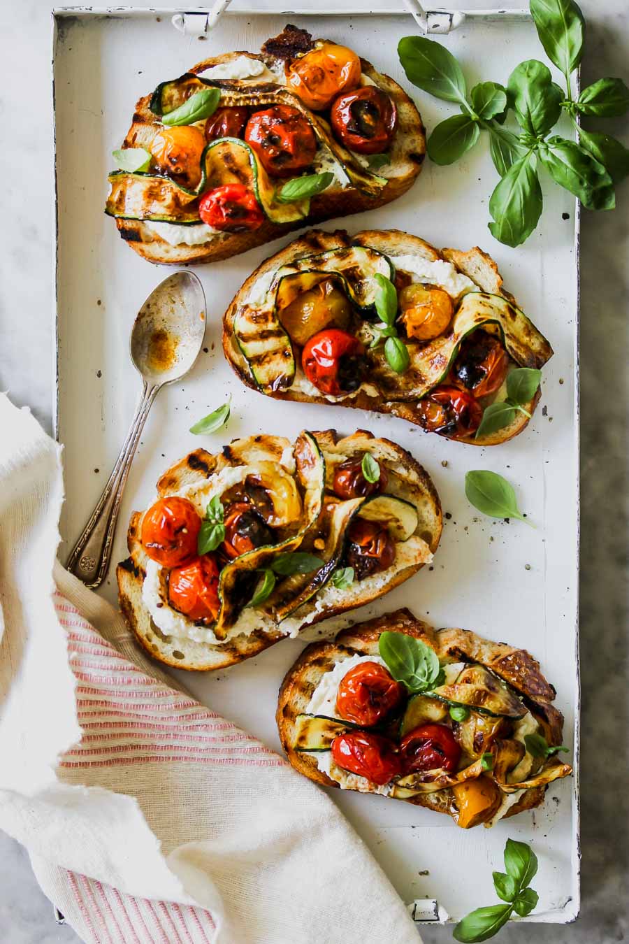 Blistered Tomato Sardine Crostini