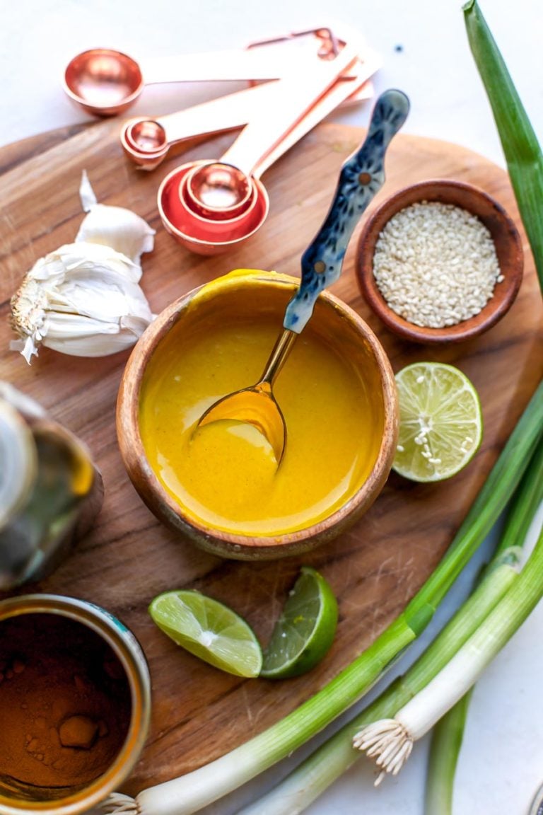 30 Minute Broccoli Fried Rice with TurmericTahini Sauce Dishing Out