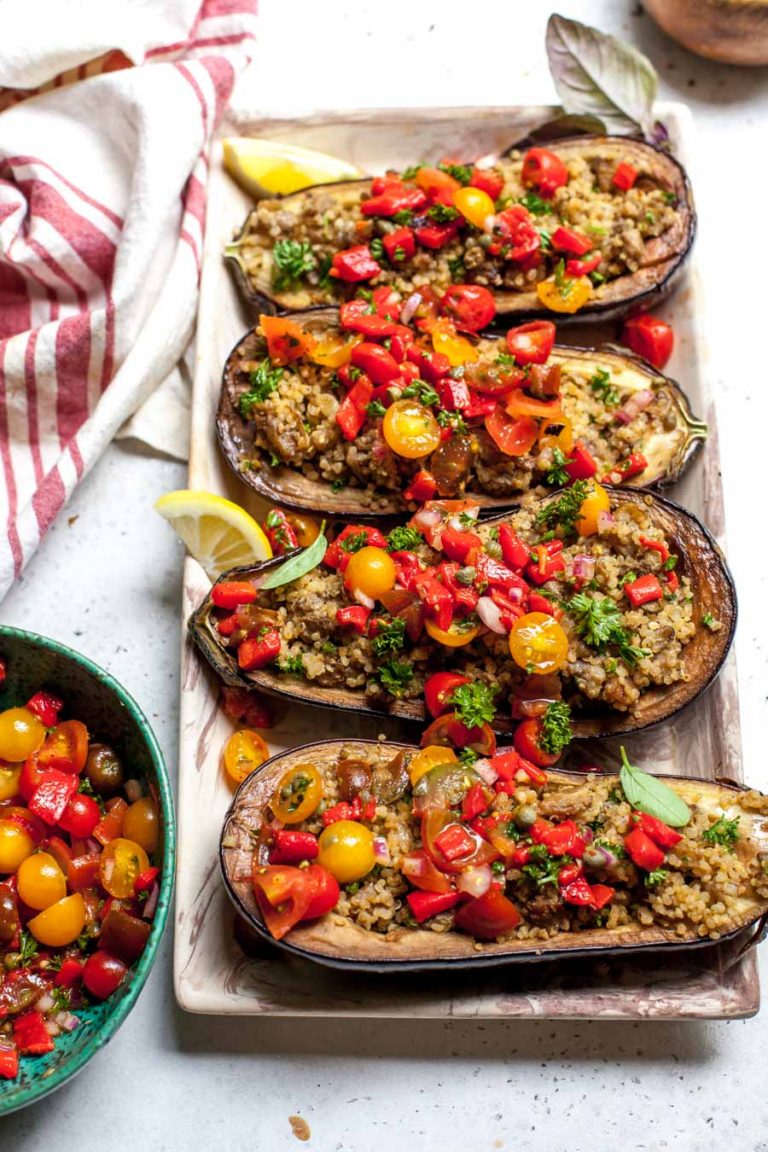 Mediterranean Eggplant Boats Dishing Out Health