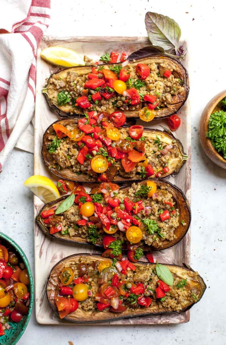 Mediterranean Eggplant Boats Dishing Out Health