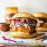 Chicken Fried Tofu Sandwiches with Spicy Mayo and Slaw