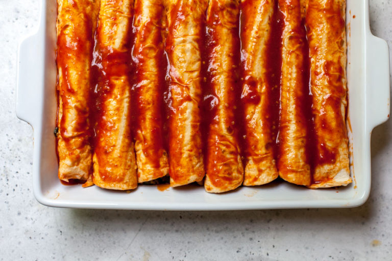 Zucchini and Quinoa Vegetarian Enchiladas Dishing Out Health