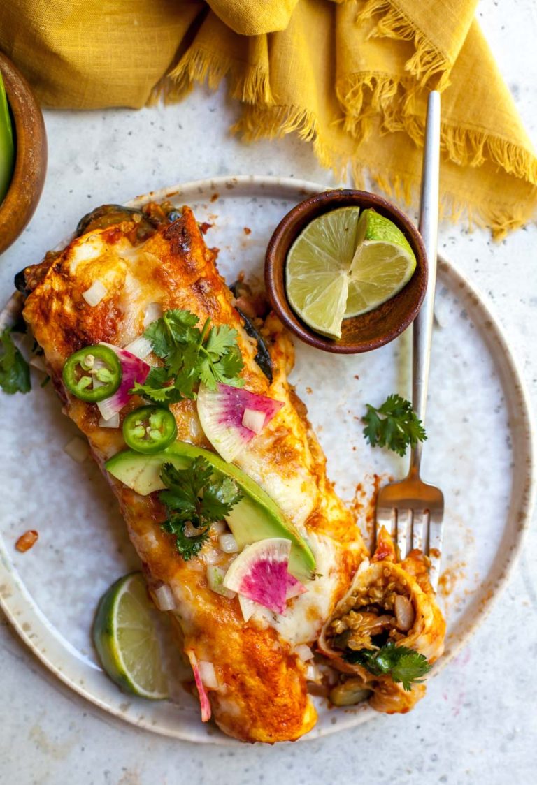 Zucchini and Quinoa Vegetarian Enchiladas Dishing Out Health