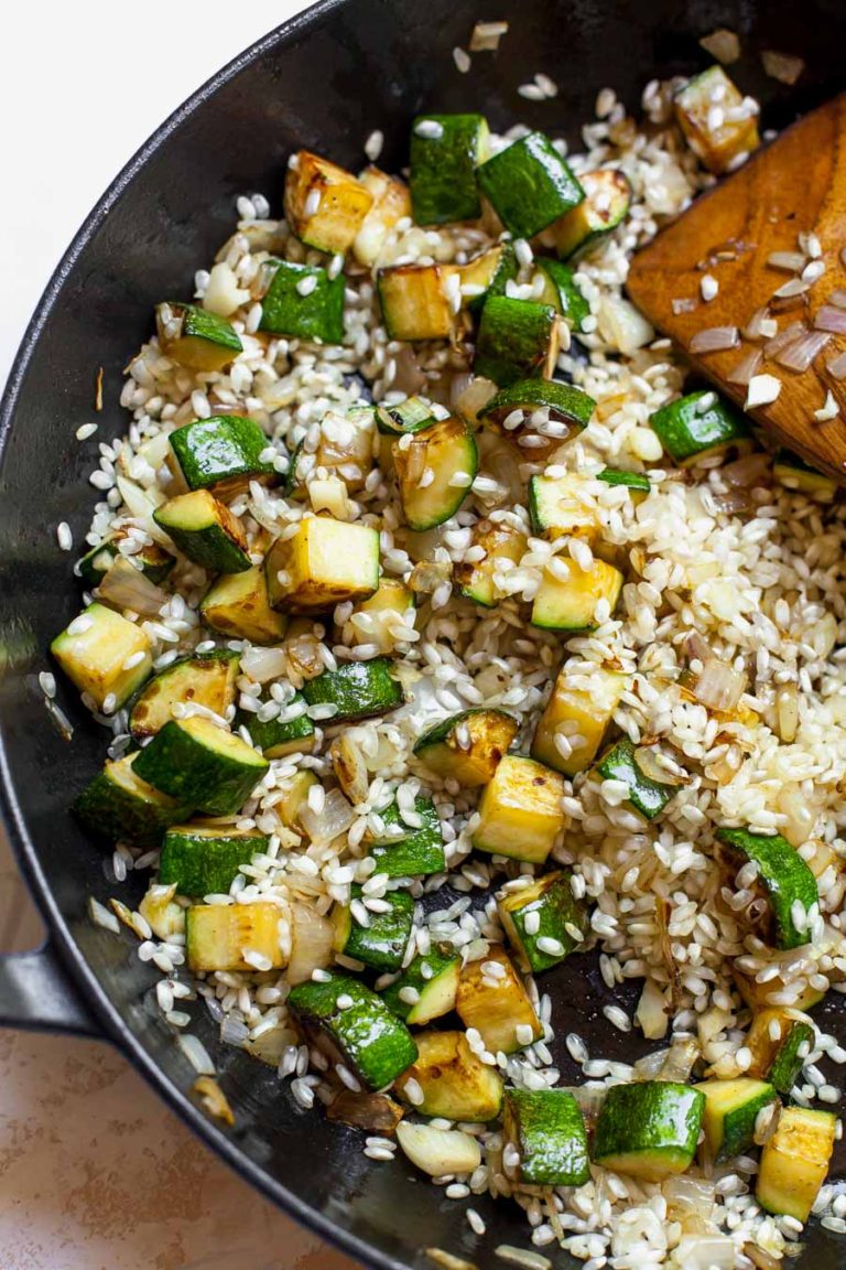 Lemon Butter Risotto with Zucchini Dishing Out Health