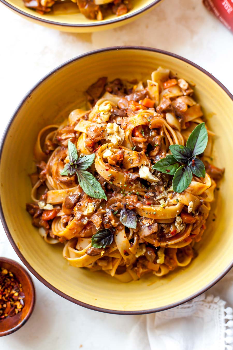 Vegan Bolognese with Mushrooms Dishing Out Health