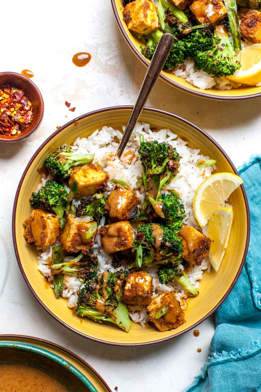 Air Fryer Tofu Buddha Bowl with Crisp-Tender Veggies - The Foodie Eats