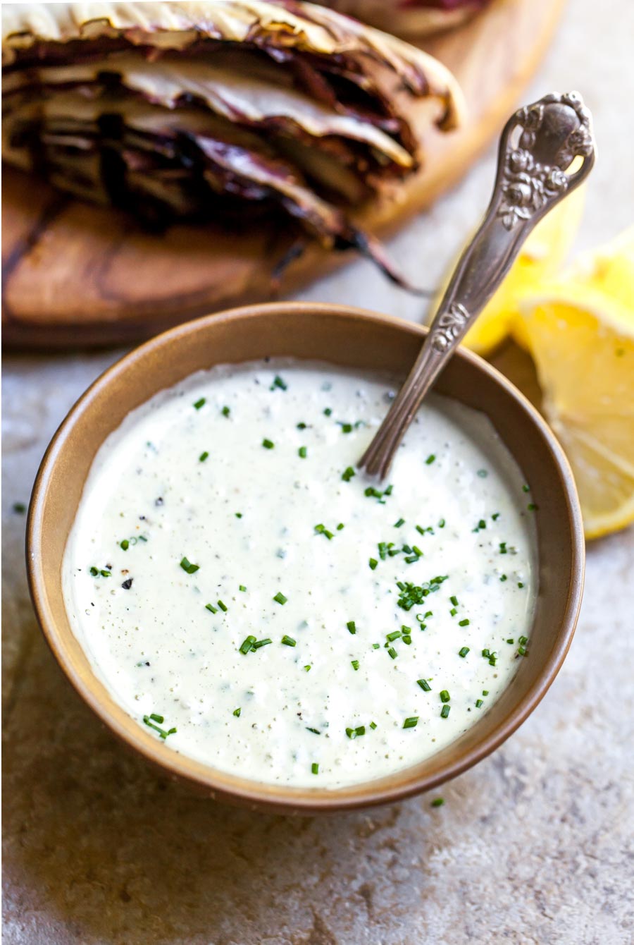 Snap Pea and Radicchio Salad With Garlic Yogurt Dressing Recipe