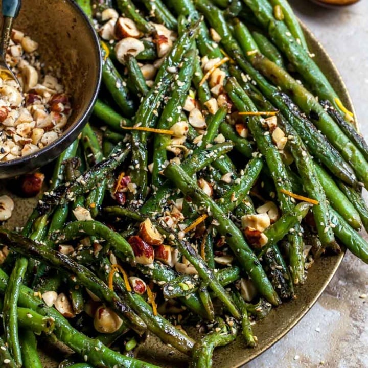 Browned Butter Green Beans with Hazelnut Dukkah Dishing Out Health