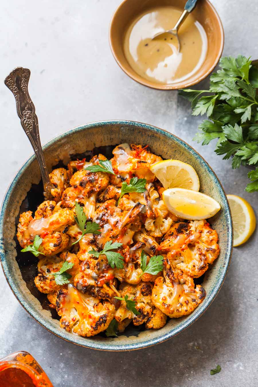 Moroccan Cauliflower with Tahini-Honey (5 Ingredients) - Dishing Out Health