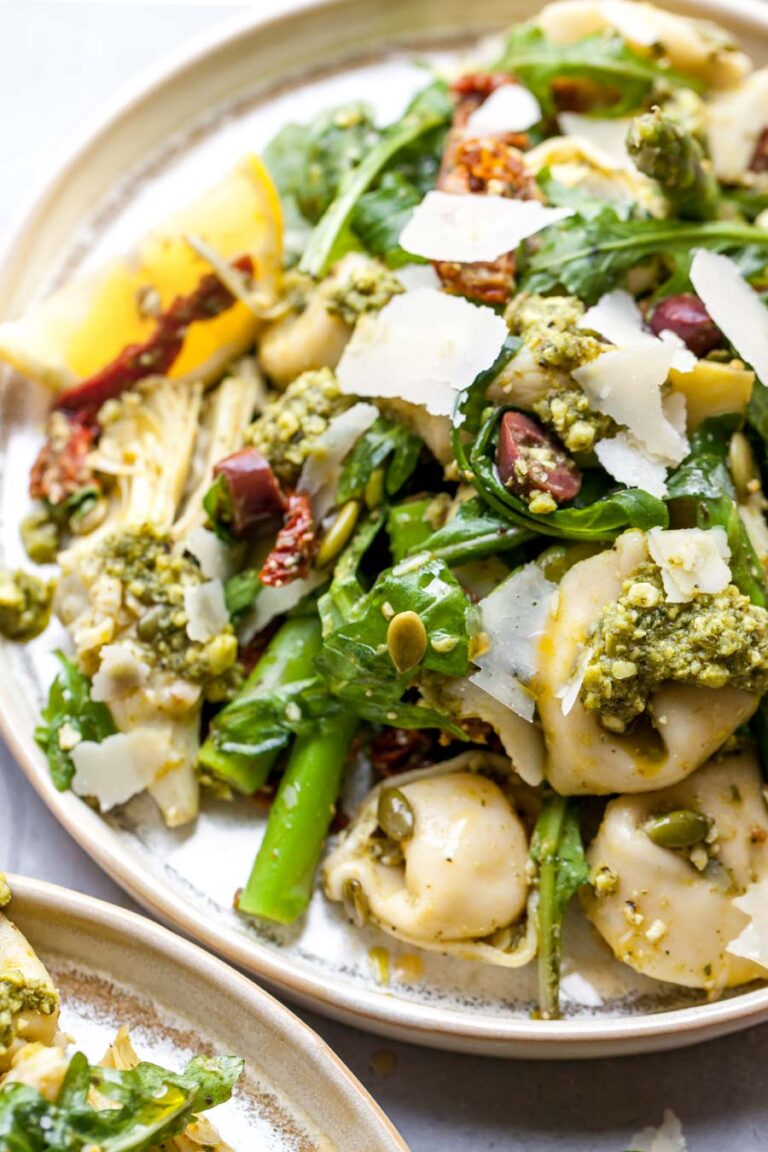 30 Minute Pesto Tortellini Salad Dishing Out Health