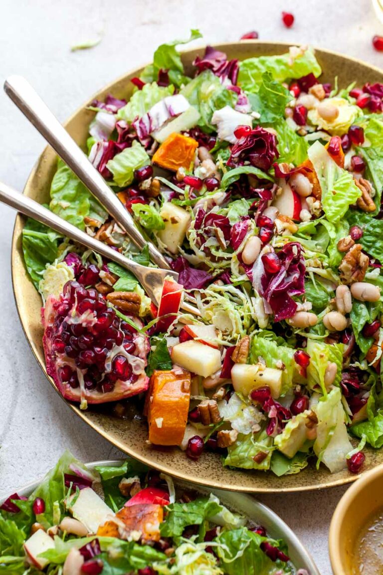 Winter Chopped Salad with White Balsamic Dressing Dishing Out Health
