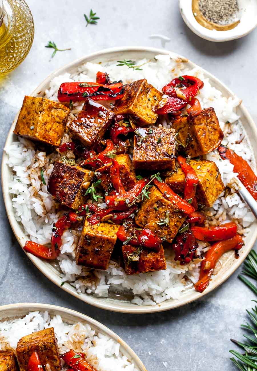 Easy Pesto Pasta Bowls with Crispy Tofu - Minimalist Baker