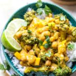 Vegan Coconut Chickpea and Broccoli Curry with Mango