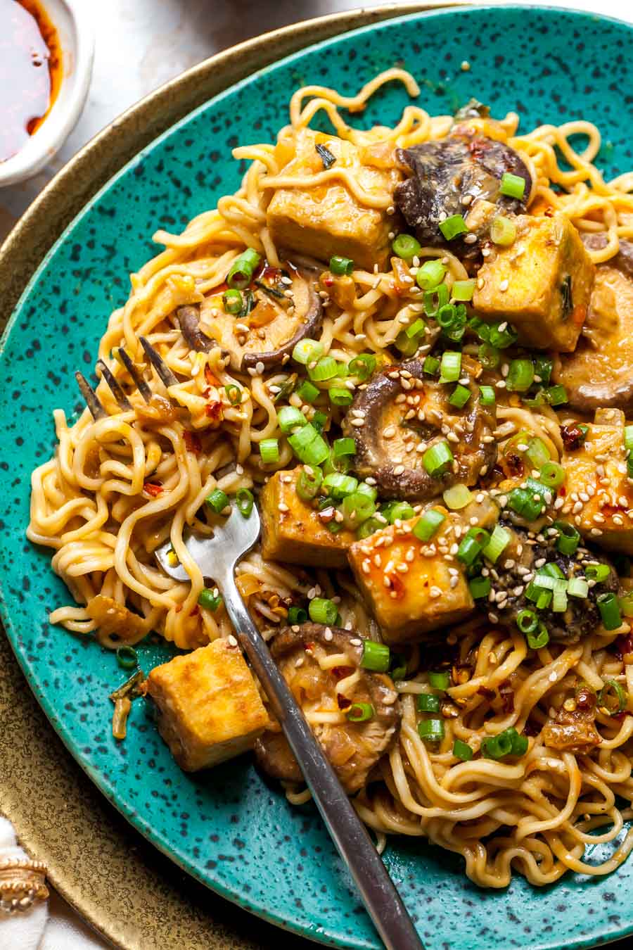 Tahini Miso Ramen with Crispy Tofu - Del's cooking twist