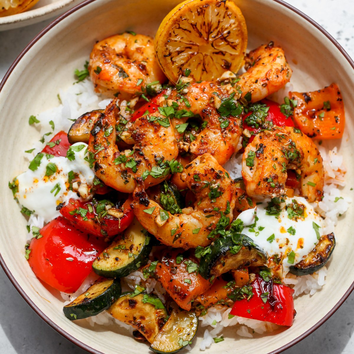 30 Minute Greek Shrimp Grain Bowls