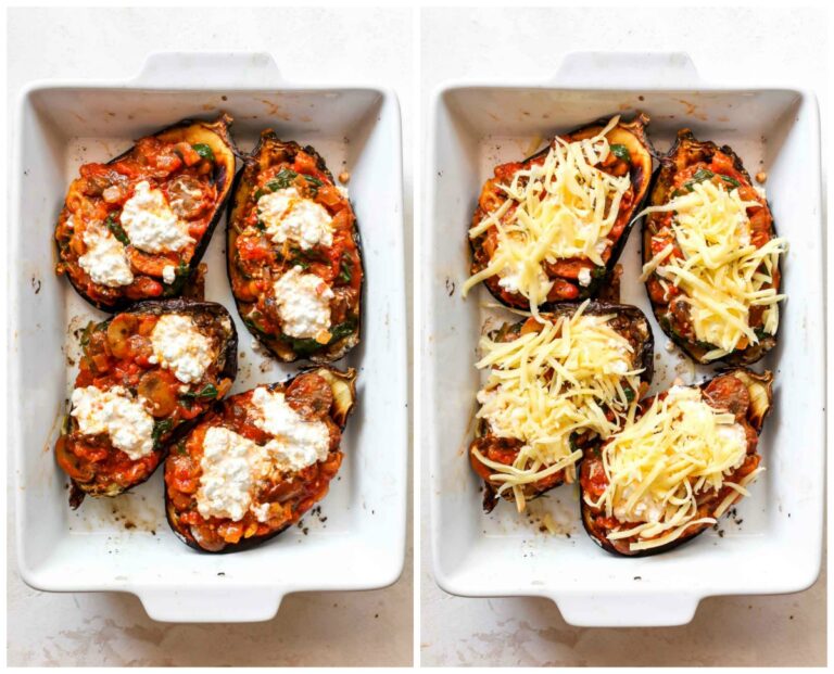 Eggplant Lasagna Boats (Vegetarian, Low Carb) Dishing Out Health