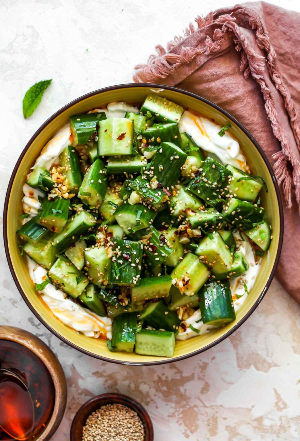 CucumberSesame Salad with Garlicky Chili Oil Dishing Out Health