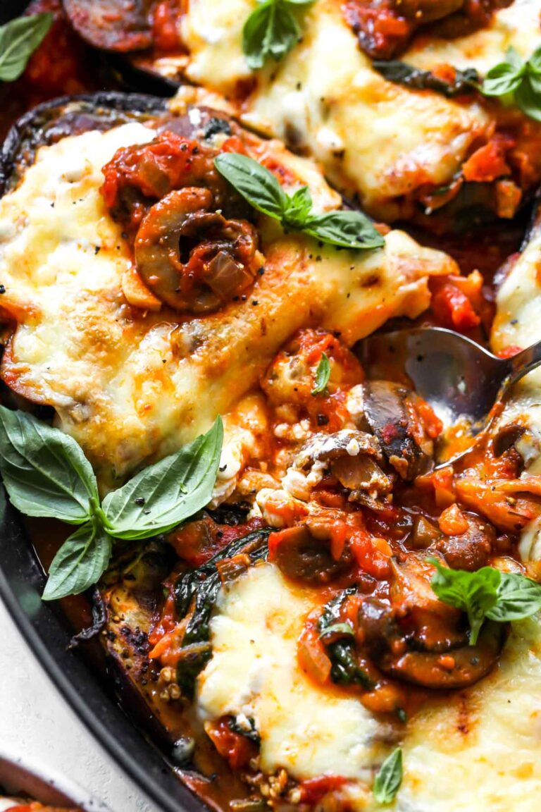 Eggplant Lasagna Boats (Vegetarian, Low Carb) Dishing Out Health