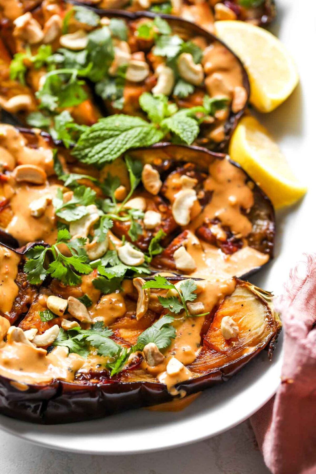Grilled Eggplant with Harissa Tahini Sauce Dishing Out Health