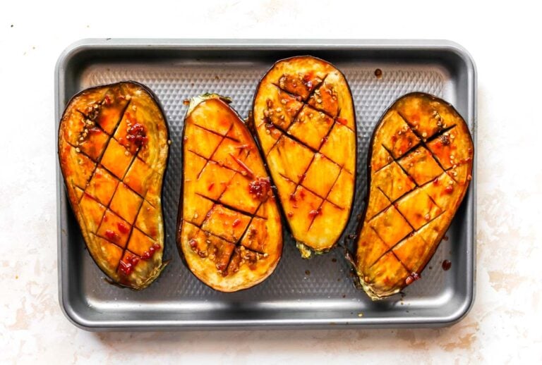 Grilled Eggplant with Harissa Tahini Sauce Dishing Out Health