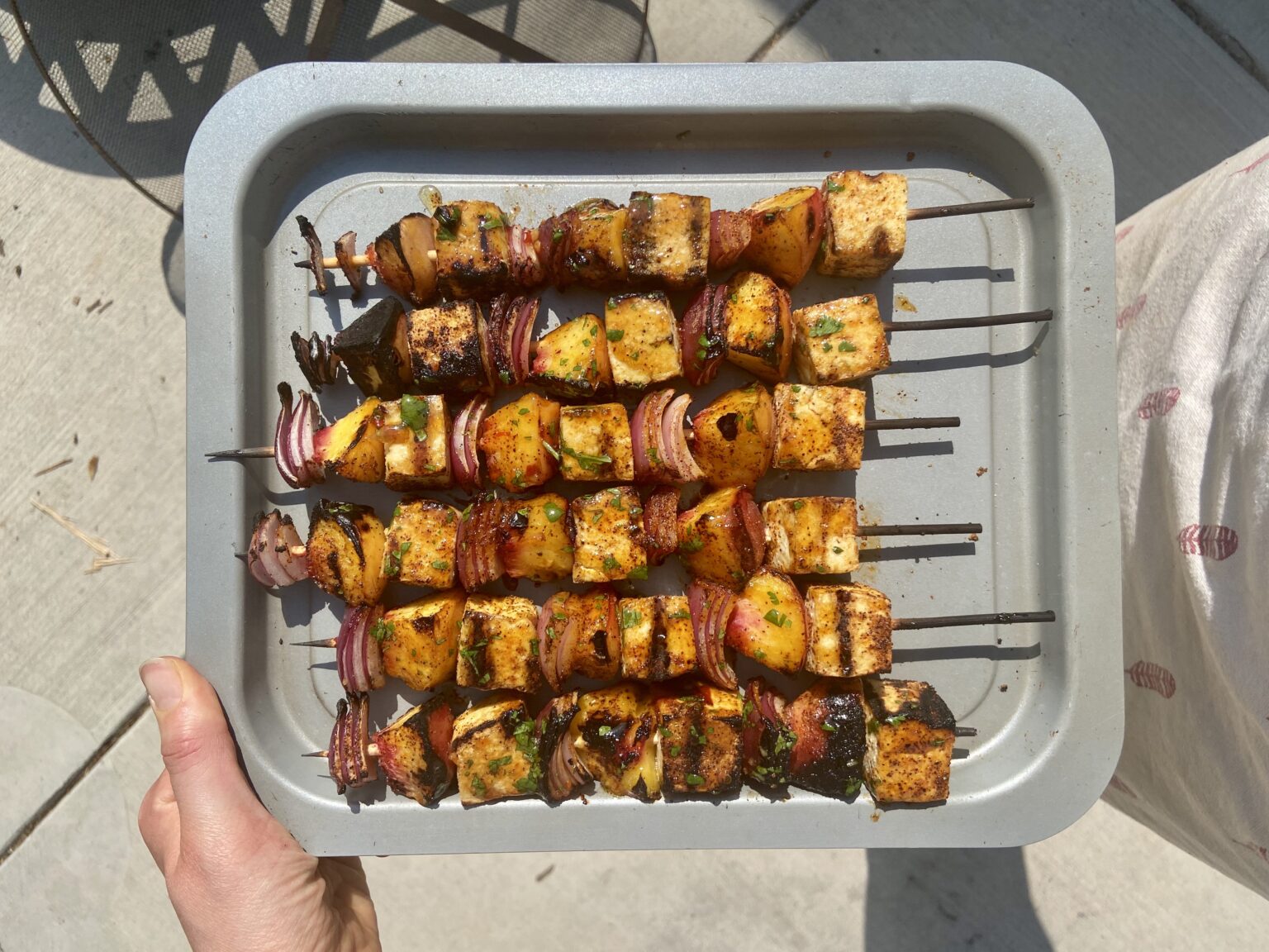 ChiliLime Tofu and Peach Skewers Dishing Out Health