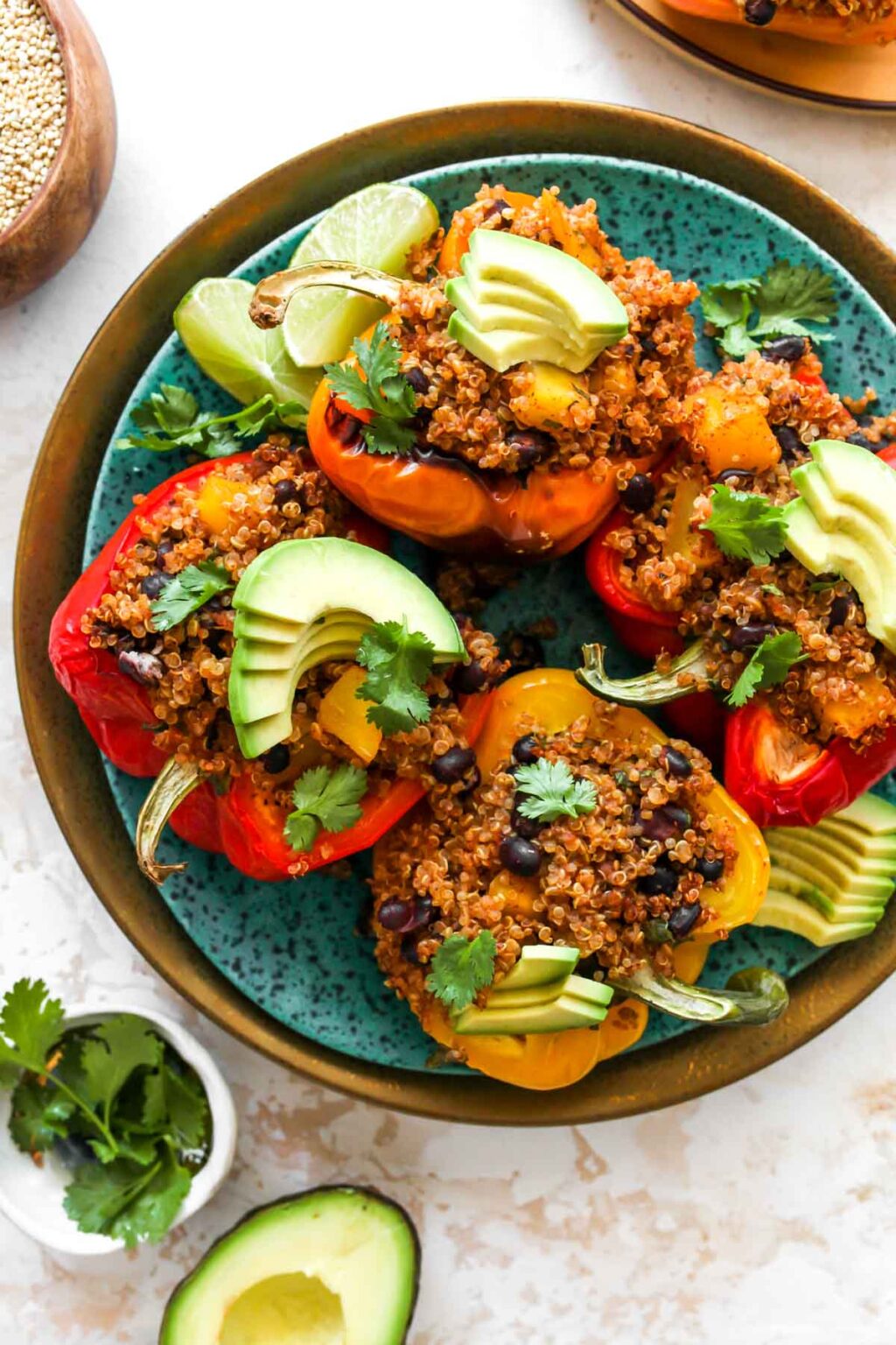Easy Quinoa Stuffed Peppers (Vegan) Dishing Out Health