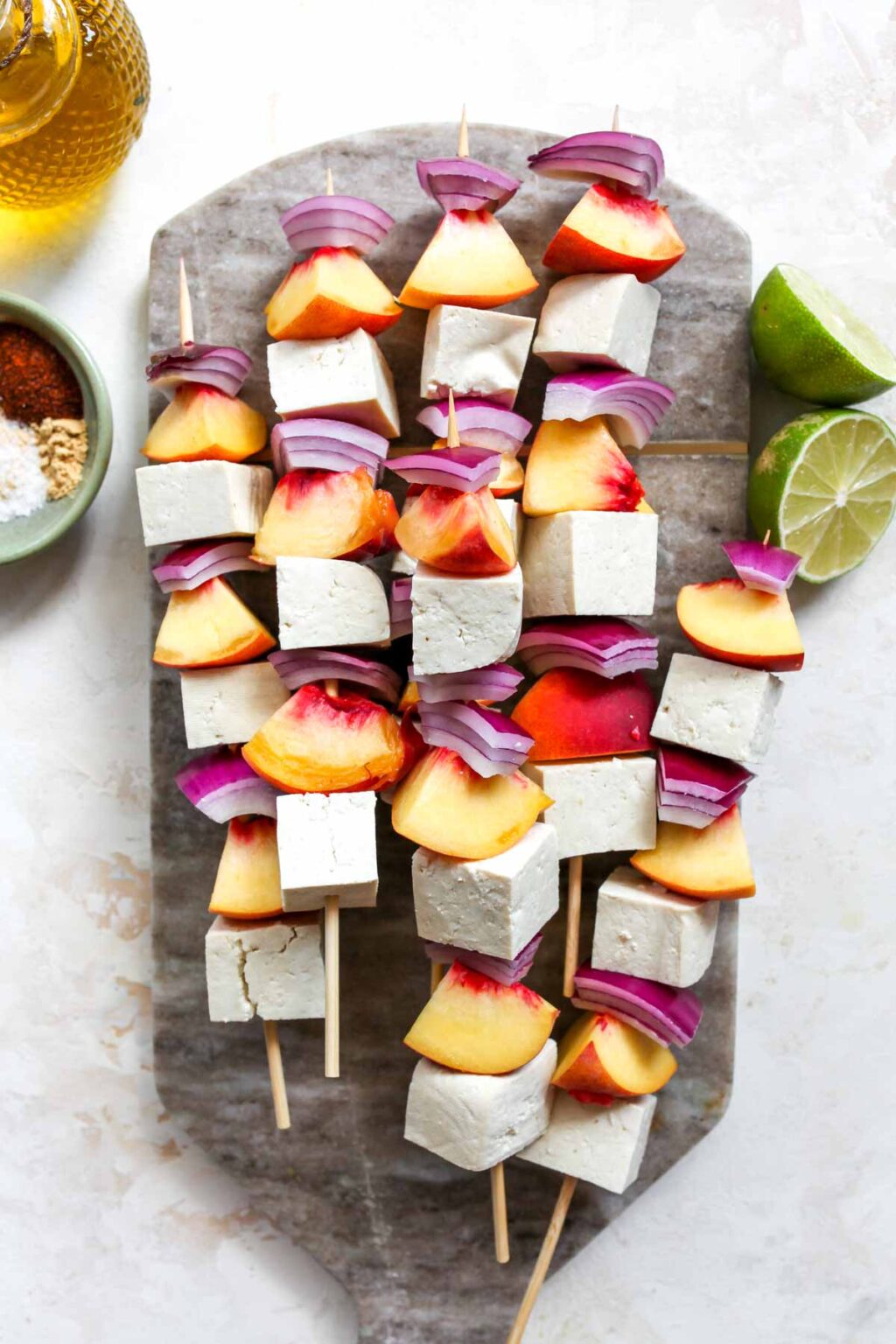 ChiliLime Tofu and Peach Skewers Dishing Out Health